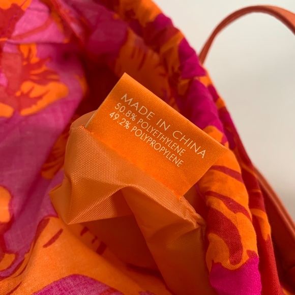 Escada Tropical Punch Orange Woven Small Handbag Mini Tote - Picture 10 of 12